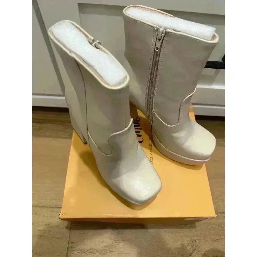 Chase & Chloe Rayla Platform Bootie In Nude Pu - Picture 2 of 2